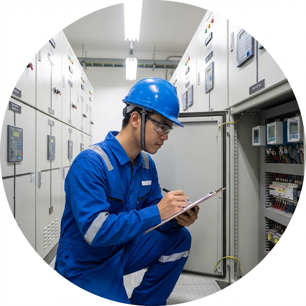 Ingeniero realizando inspección técnica