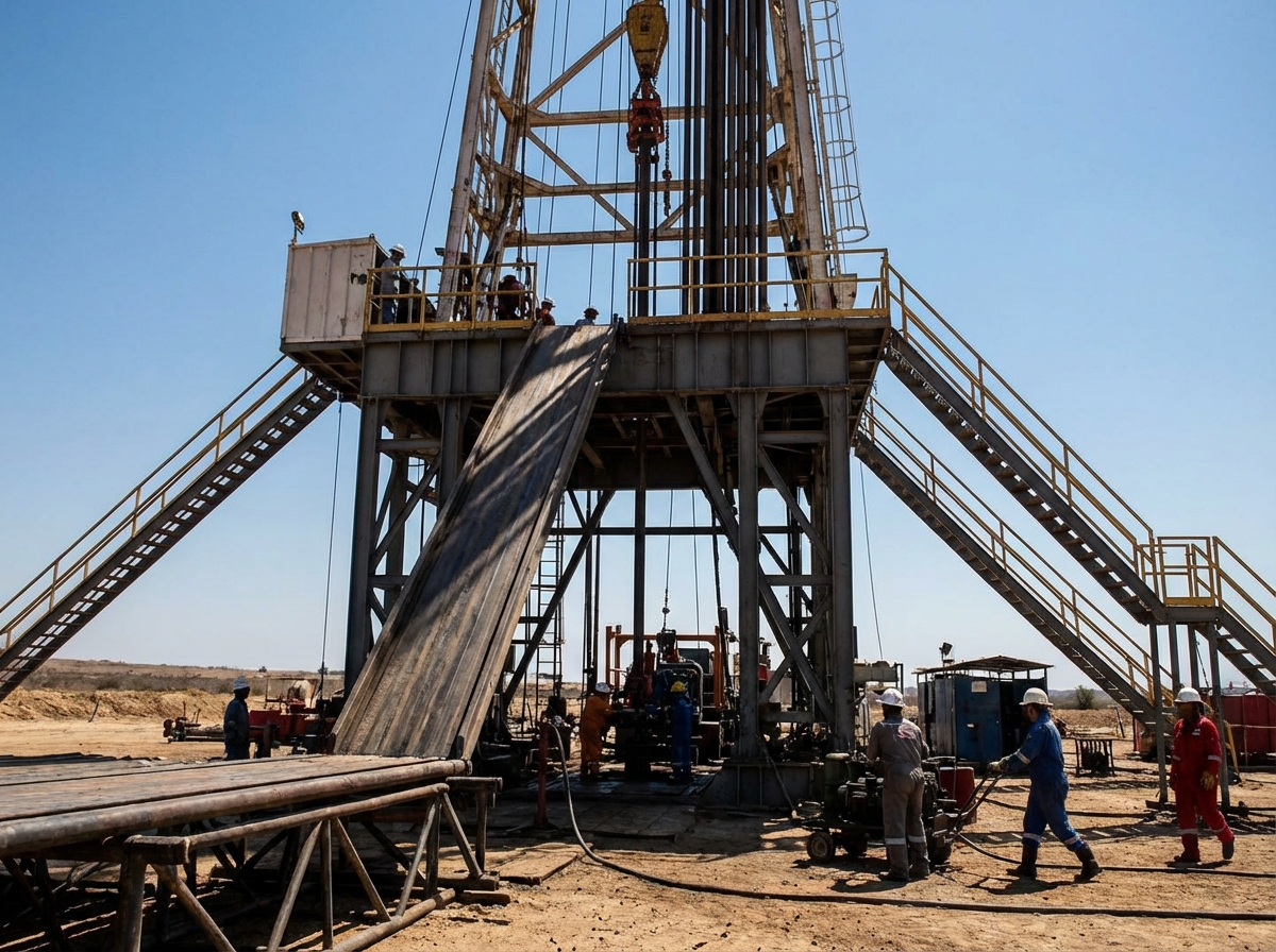 Torre de perforación petrolera en operación