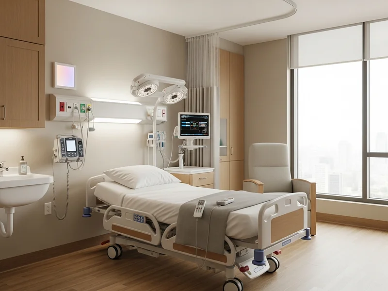 Habitación de hospitalización con iluminación circadiana